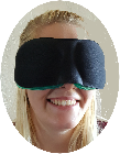 Person wearing Eyemask with heat packs